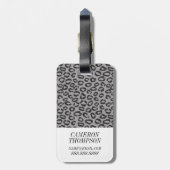 Benutzerdefiniertes Foto Schwarze Spitze mit Leopa Gepäckanhänger (Rückseite vertikal)
