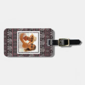 Benutzerdefiniertes Foto Schwarzes Ethnisches Elef Gepäckanhänger (Vorderseite horizontal)