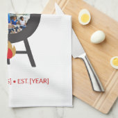 Benutzerdefiniertes Foto Schwarzes Kettlebell BBQ Geschirrtuch (Viertel Falte)