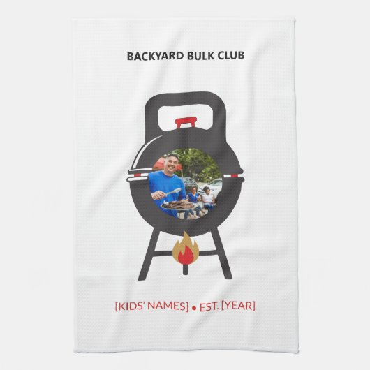 Benutzerdefiniertes Foto Schwarzes Kettlebell BBQ Geschirrtuch (Vertikal)