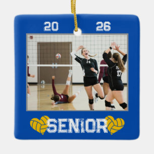 Benutzerdefiniertes Foto Senior Year Volleyball Keramikornament