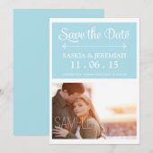 Benutzerdefiniertes Foto Soft Blue Save the Date (Vorne/Hinten)