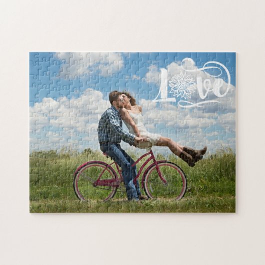 Benutzerdefiniertes Foto | Sonnenblumen-Liebe-Scri Puzzle (Horizontal)