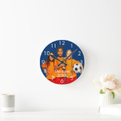 Benutzerdefiniertes Foto-Sportteam-Sake Runde Wanduhr (Zuhause)
