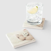 Benutzerdefiniertes Foto Steinuntersetzer (Seitenansicht)