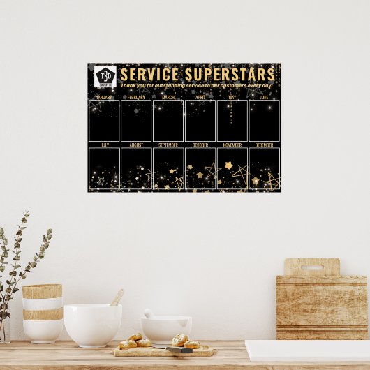 Benutzerdefiniertes Foto Sterne Mitarbeiter des Mo Poster (Küche)