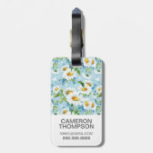 Benutzerdefiniertes Foto Stilvolles Blumenmuster 2 Gepäckanhänger (Rückseite vertikal)