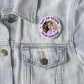 Benutzerdefiniertes Foto-Streifenmuster Alles Gute Button (Beispiel)
