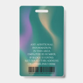 Benutzerdefiniertes Foto, Strichcode, Logo, Name Ausweis (Rückseite)