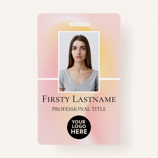 Benutzerdefiniertes Foto, Strichcode, Logo, Name Ausweis (Vorderseite)