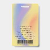 Benutzerdefiniertes Foto, Strichcode, Logo, Name Ausweis (Rückseite)