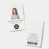 Benutzerdefiniertes Foto, Strichcode, Logo, Name Ausweis (Vorder- & Rückseite)