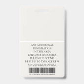 Benutzerdefiniertes Foto, Strichcode, Logo, Name Ausweis (Rückseite)