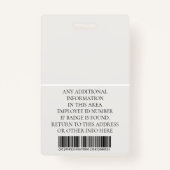 Benutzerdefiniertes Foto, Strichcode, Logo, Name Ausweis (Rückseite)