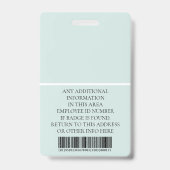 Benutzerdefiniertes Foto, Strichcode, Logo, Name Ausweis (Rückseite)