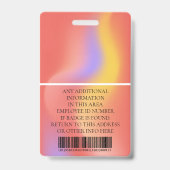 Benutzerdefiniertes Foto, Strichcode, Logo, Name Ausweis (Rückseite)