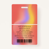 Benutzerdefiniertes Foto, Strichcode, Logo, Name Ausweis (Rückseite)