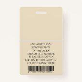 Benutzerdefiniertes Foto, Strichcode, Logo, Name Ausweis (Rückseite)