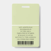 Benutzerdefiniertes Foto, Strichcode, Logo, Name Ausweis (Rückseite)