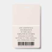 Benutzerdefiniertes Foto, Strichcode, Logo, Name Ausweis (Rückseite)