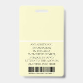 Benutzerdefiniertes Foto, Strichcode, Logo, Name Ausweis (Rückseite)