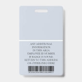 Benutzerdefiniertes Foto, Strichcode, Logo, Name Ausweis (Rückseite)