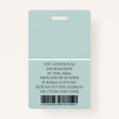 Benutzerdefiniertes Foto, Strichcode, Logo, Name Ausweis (Rückseite)