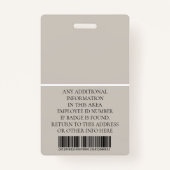 Benutzerdefiniertes Foto, Strichcode, Logo, Name Ausweis (Rückseite)