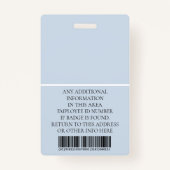 Benutzerdefiniertes Foto, Strichcode, Logo, Name Ausweis (Rückseite)