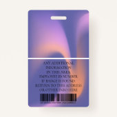 Benutzerdefiniertes Foto, Strichcode, Logo, Name Ausweis (Rückseite)