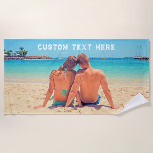 Benutzerdefiniertes Foto Text Beach Handtuch Ihre (Vorderseite)