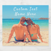 Benutzerdefiniertes Foto Text glänzen Wein Etikett (Einzelnes Label)