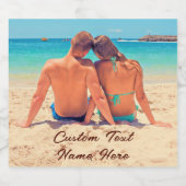 Benutzerdefiniertes Foto Text glänzen Wein Etikett (Einzelnes Label)