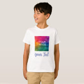 Benutzerdefiniertes Foto Text Kids Boys Kalligraph T-Shirt (Vorne ganz)