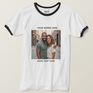 Benutzerdefiniertes Foto & Text Personalisiertes T T-Shirt