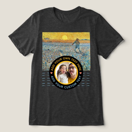 Benutzerdefiniertes Foto Text - Van Gogh Art Gebur Tri-Blend Shirt (Design Vorderseite)