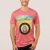 Benutzerdefiniertes Foto Text - Van Gogh Art Gebur Tri-Blend Shirt (Vorderseite)