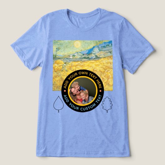 Benutzerdefiniertes Foto Text - Van Gogh Art Gebur Tri-Blend Shirt (Design Vorderseite)