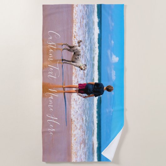 Benutzerdefiniertes Foto Texthandtuch mit Ihrem De Strandtuch (Vorderseite)