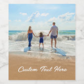 Benutzerdefiniertes Foto Textname Ihr Lieblings-Fo Weinetikett (Einzelnes Label)