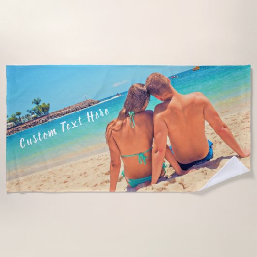 Benutzerdefiniertes Foto Textsetuch Ihr romantisch Strandtuch (Vorderseite)