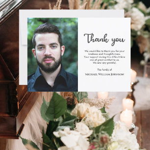 Benutzerdefiniertes Foto-Trauer-Gedenk-Service Bei Dankeskarte