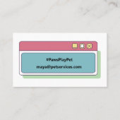 Benutzerdefiniertes Foto Trendy Dog Pet Services B Visitenkarte (Rückseite)