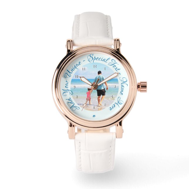 Benutzerdefiniertes Foto-Übersichtsgeschenk mit Ih Armbanduhr (Vorderseite)
