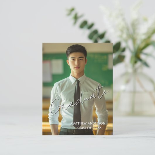 Benutzerdefiniertes Foto und Einladung 2 Postkarte (Stehend Vorderseite)