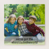 Benutzerdefiniertes Foto und Hashtag Bester Vater Puzzle (Vertikal)