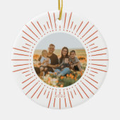 Benutzerdefiniertes Foto und Jahr Sonnenbrand beid Keramik Ornament (Vorne)