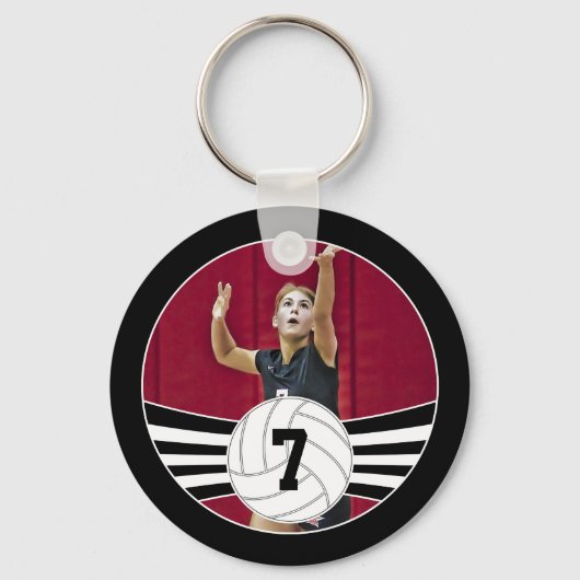 Benutzerdefiniertes Foto und Jersey Nummer Volleyb Schlüsselanhänger (Vorderseite)