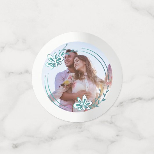 Benutzerdefiniertes Foto und Kränz Konfetti (Klein Vorderseite)