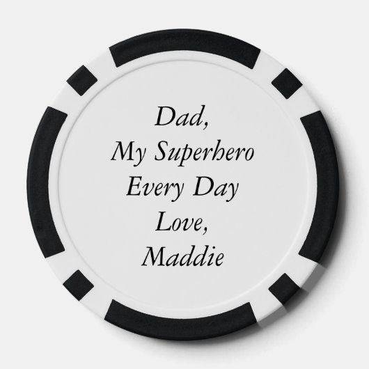 Benutzerdefiniertes Foto und Meldung "Vatertag" Pokerchips (Rückseite)